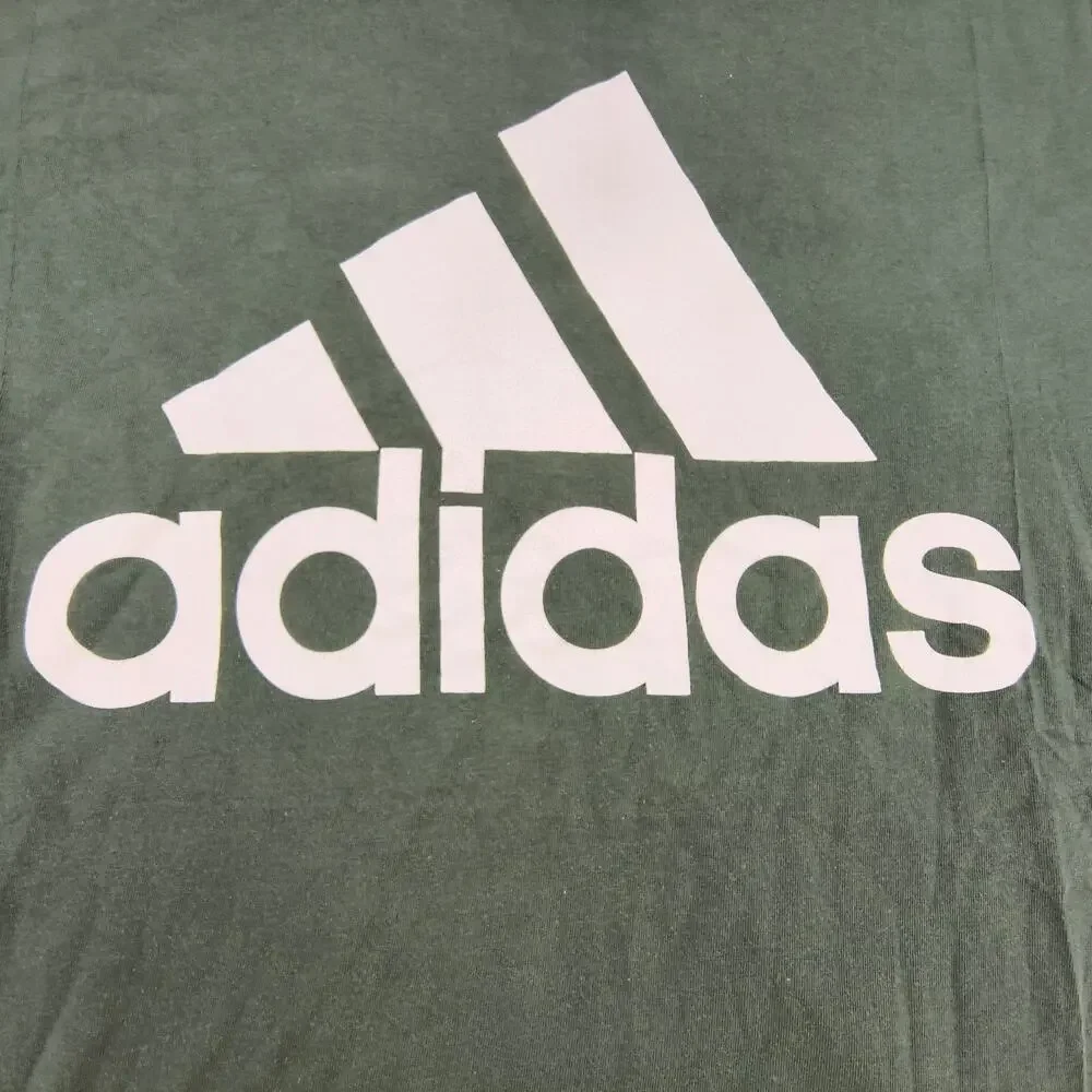 Adidas Casual Crew Neck Short Sleeve T Shirt Mens Size Large L Green White